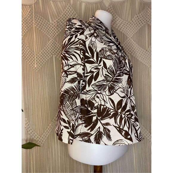 First Issue Womens Shirt Floral Print Button Down Long Sleeve Black Size Small - Picture 9 of 10